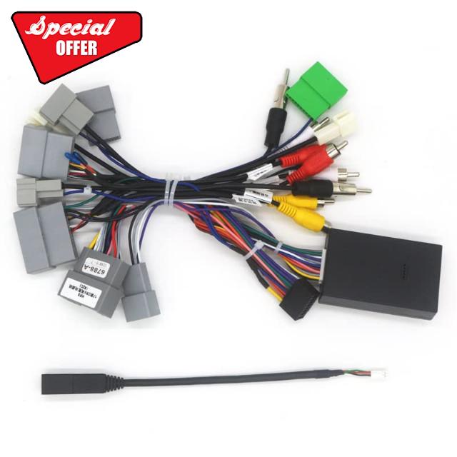16pin Car Radio Stereo Power Retrofit Wiring Harness Cable Adapter for Honda Civic 1.5T 2016-2021 CRV CR-V 2017-2022 Breeze 2020+ High Trim Support Factory Camera Steering Wheel Control