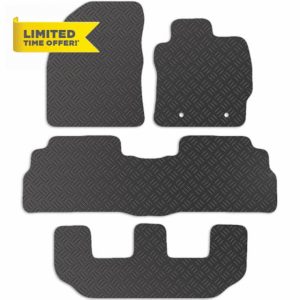 Carsio Rubber Car Mats For Toyota Verso 7 Seat 2009-2013 Tailored Fit Floor Mat Set Complete Accessory Black Custom Fitted - All Weather & Heavy Duty