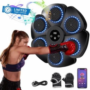 Smart Music Boxing Machine,2024 New Indoor Boxing Machine Wall Mounted,with LED Light Bluetooth Sensor,9 Speed Modes and Counting Mode For Adults and Children Exercise