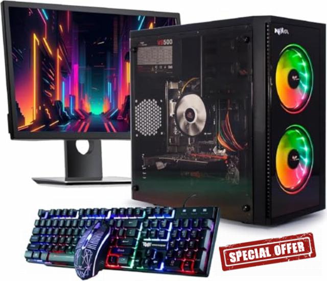Veno Scorp Budget Gaming PC Bundle 22” Set Intel Core i5-16GB RAM - 128GB SSD - 500GB HDD – GT 730 2GB NOVA ARGB Gaming Case - WINDOWS 1