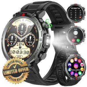 IFMDA Smart Watch for Men Answer/Make Calls - 1.45“ Fitness Watch with Heart Rate/Sleep/SpO2 Monitor