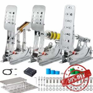 Simjack UT Sim Racing Pedals 200KG Load Cell Brake Pedal PC Racing Simulator Pedals Pressure Sensor HE Hydraulic Pedal (UT-P3-H3-DB)
