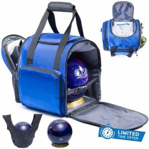 VIGEGARI Bowling Ball Bag for Single Ball - Bowling Ball Tote Bowling Bag with Padded Ball Holder with Microfiber Bowling Ball & Spinner/Bowling Ball Cup - Fits Bowling Shoes Bowling Accessories