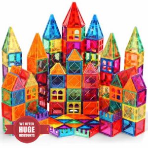 100PCS Magnetic Tiles Kids Toys - Magnetic Building Blocks STEM Magnet Building Set Preschool Learning Magnetic Toys for Kids Ages 3-5 4-8