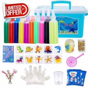 Water Jelly Creative Set | 10 Shape Molds Magic Water EIf Kit | 3D Aqua Fairy Water Gel Kit | DIYS Water Animal Beads Kit | Imaginative Sea Creature Oceans Mold | Painting Kits Water Gel Toy for Kids