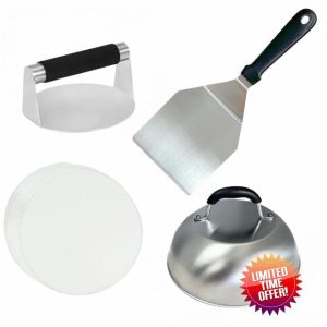 HTT Global Burger Press Kit with Burger Smasher
