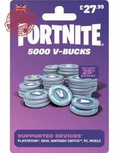 Fortnite (5000 V-Bucks - UK Only - Delivered by pos