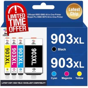 Palmtree 903XL Ink Cartridges Replacement for HP 903XL Ink Cartridges Multipack for HP Officejet 6950 Ink Cartridges for HP Officejet Pro 6960 Ink Cartridges for HP Officejet Pro 6970 Ink Cartridges