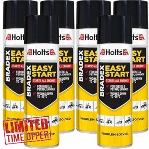 4TRESS 6 x HOLTS Bradex Easy Start Petrol and Diesel Engines Cold Start Spray 300ML Cans