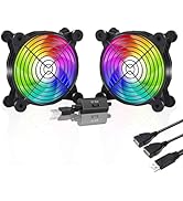 upHere gaming 120mm Quiet USB Powered Fans 5V Computer Cooling Fan with 3-speed control,Compatibl...