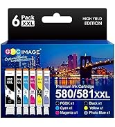GPC Image 6-Pack PGI-580 CLI-581 XXL Compatible for Canon 580 581 Ink Cartridges for TS8150 TS825...