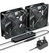 upHere gaming 120mm Powerful Fan, 120 x 38mm DC 12V Cooling Fan, Dual Ball Bearing, AC Plug 220V ...