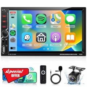 Double Din Car Stereo with Wireless Carplay Android Auto