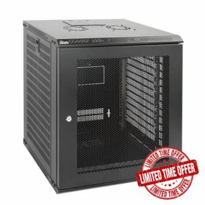 Tecmojo 12U Wall Mount Server Cabinet IT Network Rack Enclosure Lockable Door and Side Panels Black