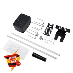Otufan Rotisserie Kit for Barbecue - Grill Rotisserie Kit - Stainless Steel Spit Rod Meat Forks with Electric Motor