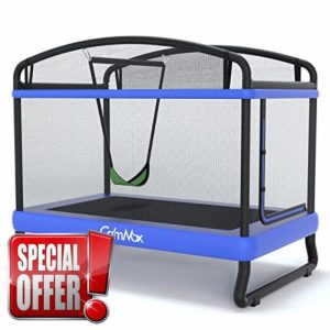 CalmMax 6FT Toddler Trampoline with Horizontal Bar & Swing