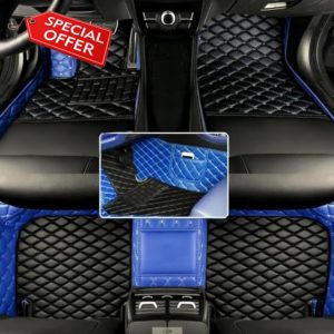 Custom Car Floor mat for BMW 1 2 3 4 5 6 7 8 Series X1 X2 X3 X4 X5 X6 X7 M1 M2 M3 M4 M5 M6 M7 M8 X3M X4M X5M X6M GT i3 i4 iX3 i8 iX Z4 Waterproof Cargo (Blue and Black)