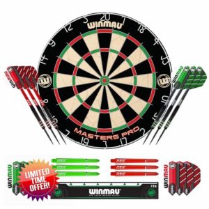 Winmau Darts - Masters Pro Premium Bristle Dartboard Set - Includes Dart Board