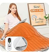 Mia&Coco Electric Heated Blanket Throw Flannel Sherpa Fast Heating 120x160cm, 10 Heat Levels & Up...