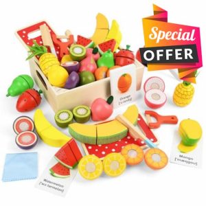 HOTUT Wooden Play Food for Kids