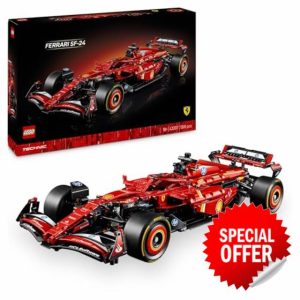 LEGO Technic Ferrari SF-24 F1 Car Model - Collectible Formula 1 Set with 1:8 Scale V6 Engine