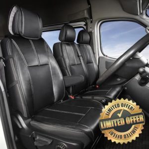 TOYOUN Universal Van Seat Covers PU leather Seat Cushions for 1+2 Van Seats Single Driver Double Passengers Seats Fit Most Vans Trucks Lorry