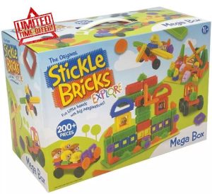 Bricks 200+ Piece Mega Pack (18 Months+) Promotes Children's hand-eye coordination Kids Play Blocks Mega Gif