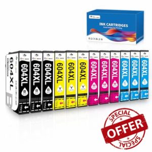 OINKWERE 12-Pack 604XL Ink Cartridges Replacement for Epson 604 Ink Cartridges Multipack for Expression Home XP-2200 XP-2205 XP-3200 XP-3205 XP-4200 XP-4205 WorkForce WF-2910 WF-2930 WF-2935 WF-295