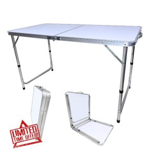 4FT heavy-duty folding table camping table self-service wedding banquet market garden party market stall picnic indoor and outdoor folding carrying handle