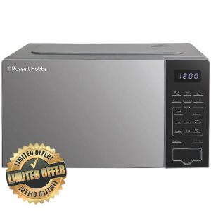 Russell Hobbs Touch Control Digital Solo Microwave 20L 800W in Silver with 10 Power Levels
