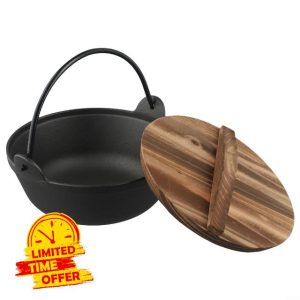 Outdoor Stove Cooking Pot (With Lid) Dutch Oven Cast Iron Camping Cookware