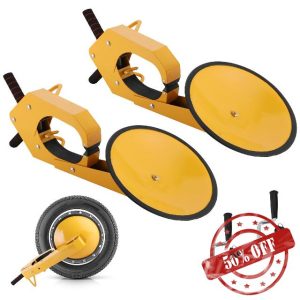 DASBET Wheel Lock Clamp Boot Heavy Duty Auto Anti-Theft Tire Parking Boot Lock with Key and Crank Adjustable Tire Lock for Car Truck RV ATV (73cm x 34cm