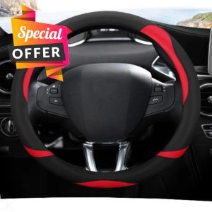 KCBHSH Microfiber Leather Car Steering Wheel Cover For Peugeot 208 2012~2018 For Peugeot 308 2014~2021 2008 2013~2018 Auto Accessories Steering Wheel Cover(Color 2)