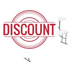 Crystals 6FT Folding Table and Bench Set - One White Folding Table with Two 6FT Folding Benches