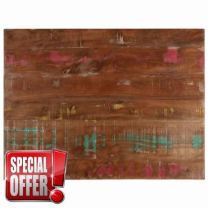 idaXL solid reclaimed wood table top replacement - 80x60 cm - rustic charm for indoor/outdoor dining