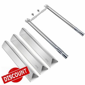 Welbocom 18" Grill Burner and 15.3" Flavorizer Bars for Weber Spirit 200 & Spirit II 200 Series Grills;Spirit E-210