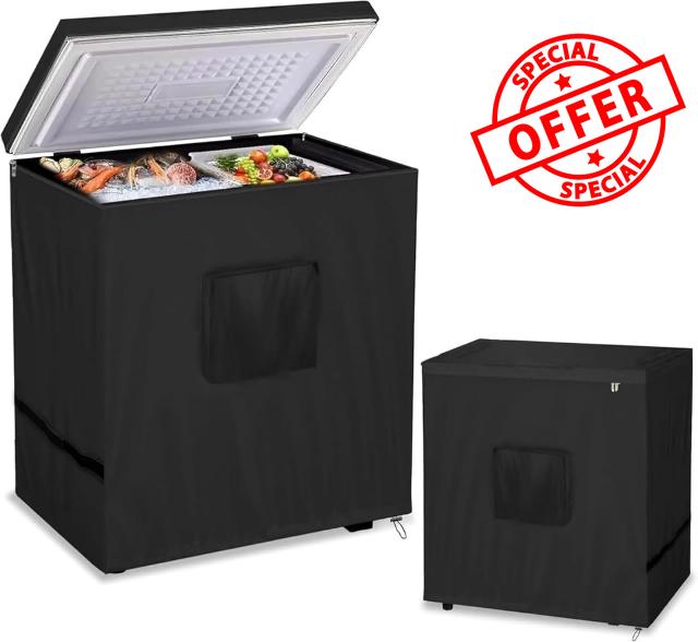 Ataoyus Chest Freezer Cover | Outdoor Freezer Cover Waterproof | Refrigerator Cover | Outdoor or Indoor Fridge Freezer Cover | Freezer Cover Protecto