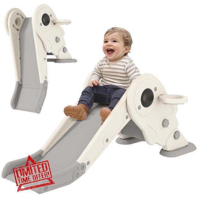 AIYAPLAY Kids Slide with Basketball Hoop