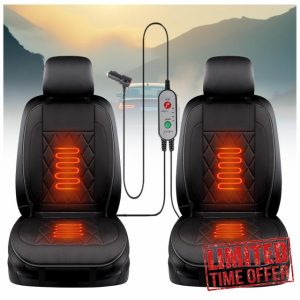 Wizvox Heated Seat Cushion Cover Kit 12V UK Car Seat Heater Pad