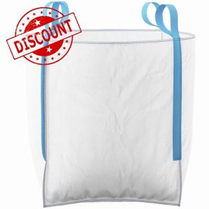 50 Pack Extra Large FIBC 1 Tonne Builders Bulk Bag 90cm x 90cm x 90cm - Garden Building Waste Jumbo Ton Heavy Duty White Sack 50 Pcs