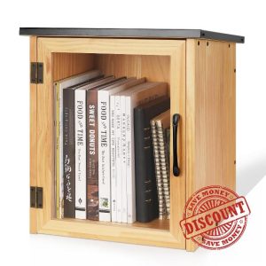 Exttlliy Outdoor Library Outdoor Book Box Storage Small Wooden Cabinet Little Literature Box for Neighborhoods Community and Schools Sharing Books