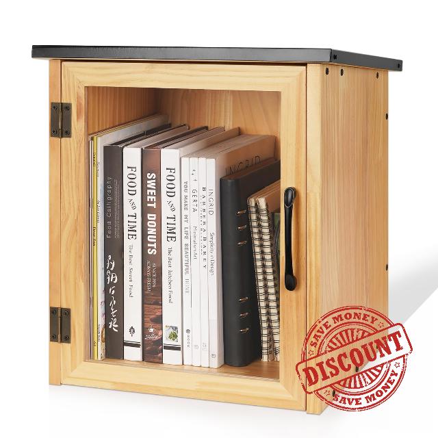 Exttlliy Outdoor Library Outdoor Book Box Storage Small Wooden Cabinet Little Literature Box for Neighborhoods Community and Schools Sharing Books