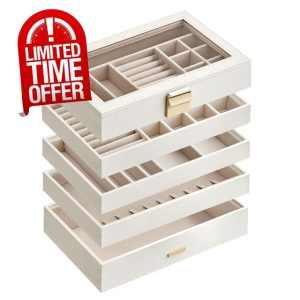 SONGMICS Stackable Jewellery Trays