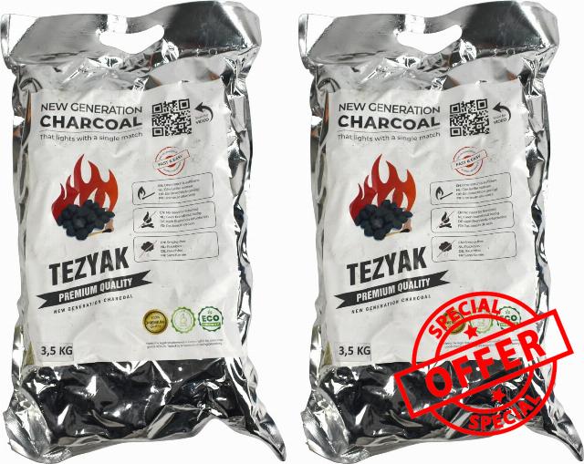 Premium Instant Light Charcoal Fast Start BBQ Grill 3.5Kg Bag (7KG (2 Bags))