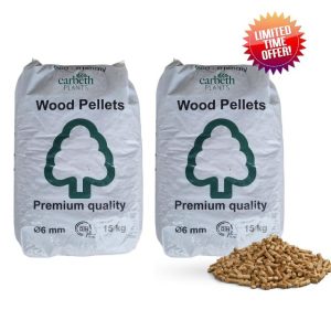 Carbeth Plants - Premium Wood Pellets 30kg Bag - 100% Natural Eco Friendly Easy to Light Cooking Pellets - High Heat Fuel For Pizza Ovens