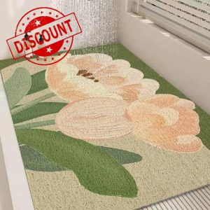 Floral Shower Mat Loofah Bath Mat for Bathroom