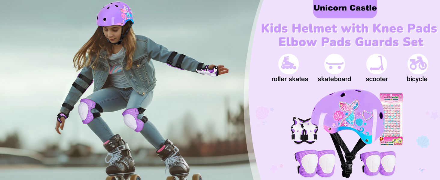 kids helmet and pads set