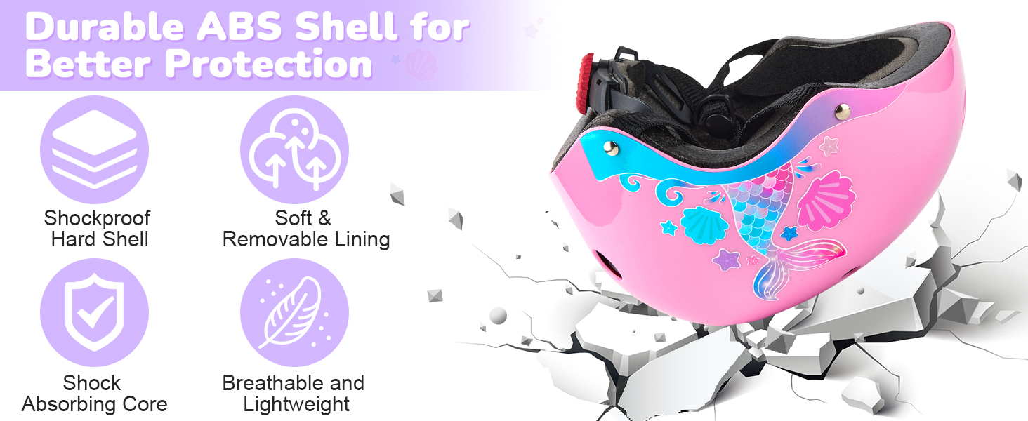 girls helmet and knee pad set