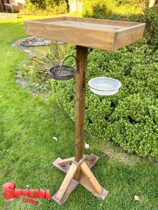Wild Bird Table Outdoor Wooden Bird Feeding Station Kit Large Platform Open Top