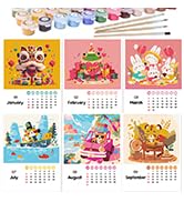 Desk calendar 2025, painting by numbers animal calendar desk calendar, DIY desk calendar 2025 for opening...